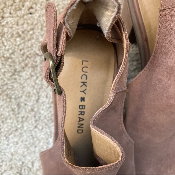 Lucky Brand Peep Toe Heeled Brown Boots, 8 - Picture 6 of 7